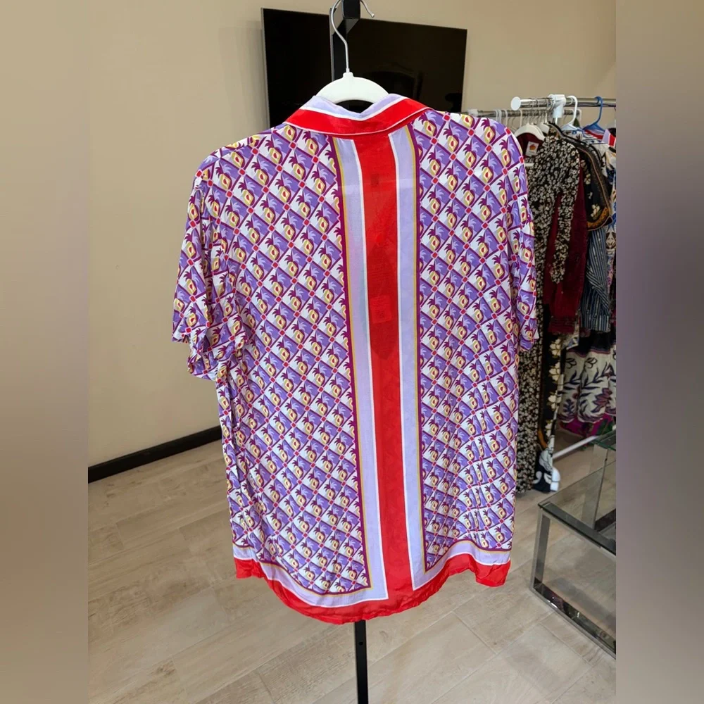 Farm Rio: Multicolor Graphic Pineapple Scarf Shirt - Picture 8 of 13